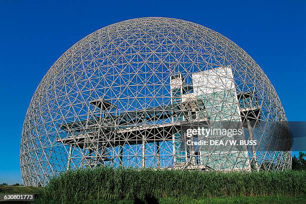 Biosphere, Environment museum, geodesic dome designed for Expo 67 by Richard Buckminster Fuller for the United States Pavilion, Ile Sainte-Helene,...