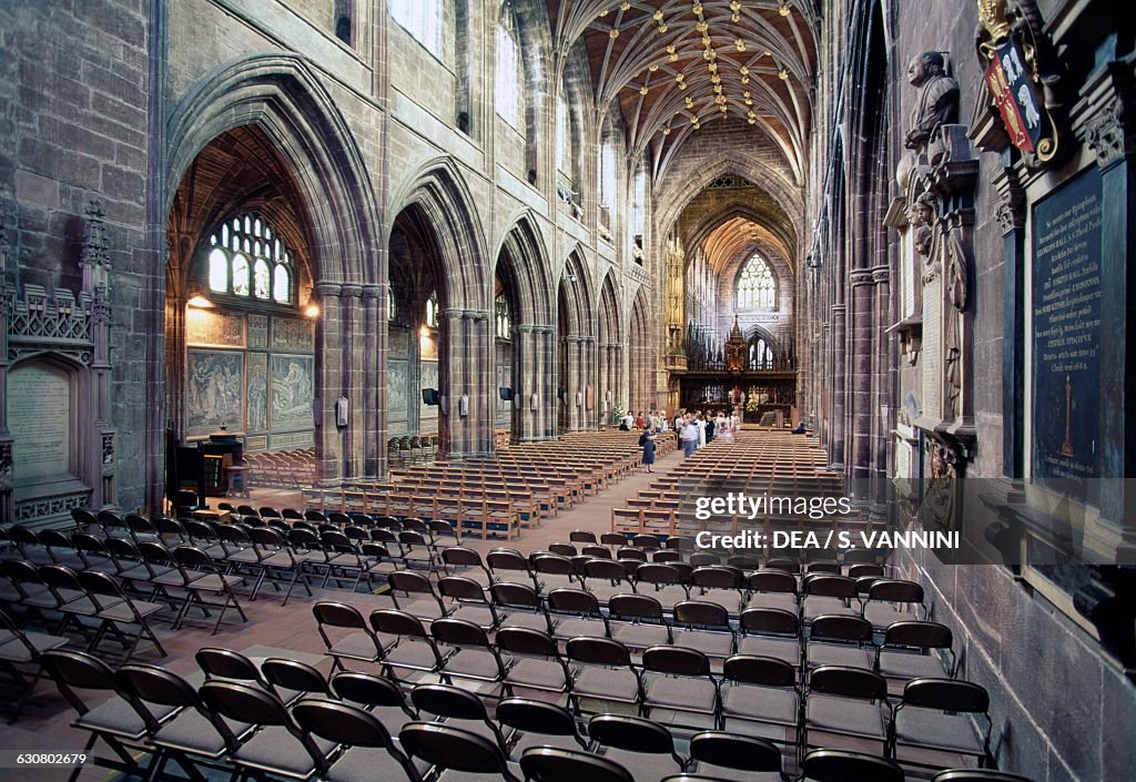 Nave of Chester Cathedral, Cheshire, England