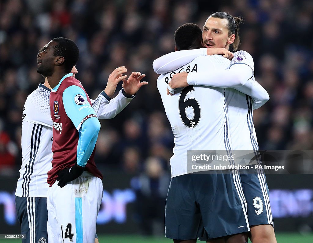 West Ham United v Manchester United - Premier League - London Stadium