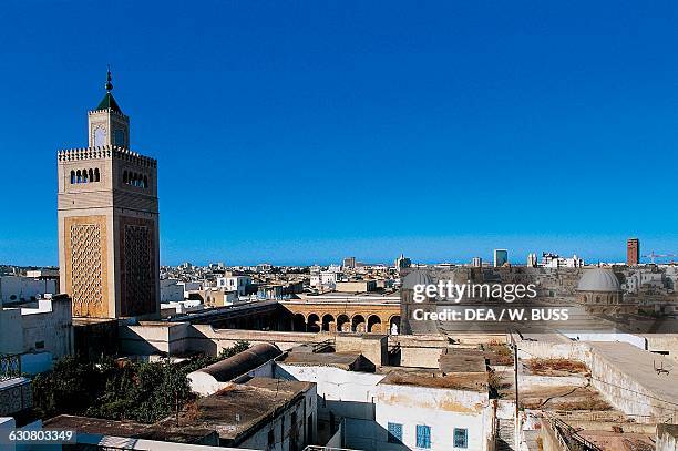 Minaret Al-Zaytuna Mosque, 9th century, Tunis, Tunisia.