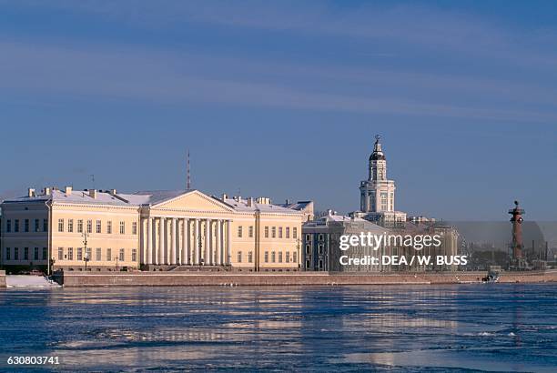 Kunstkamera now the seat of the Museum of Anthropology and Ethnography along the Neva river, Saint Petersburg . Russia, 18th century.