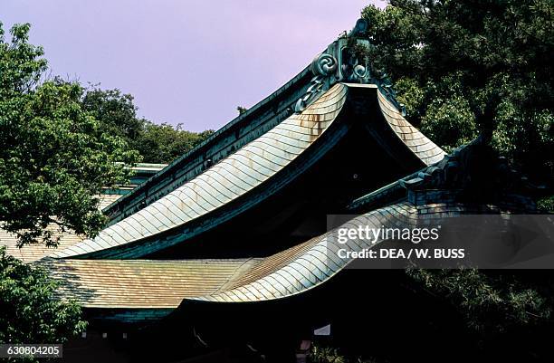 Pavilion roof in Atsuta shrine, Atsuta-ku, Nagoya, Chubu. Japan, 17th century.