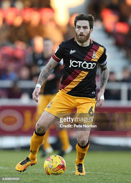 Romain Vincelot of Bradford City in action during the Sky Bet League One match between Northampton Town and Bradford City at Sixfields on January 2,...