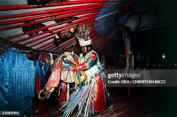 Shamanic ritual, Ulaanbaatar, Mongolia.