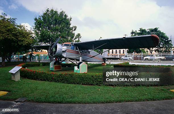 The plane of Jimmy Angel , the first westerner to discover Angel Falls in 1937, Ciudad Bolivar, Venezuela.