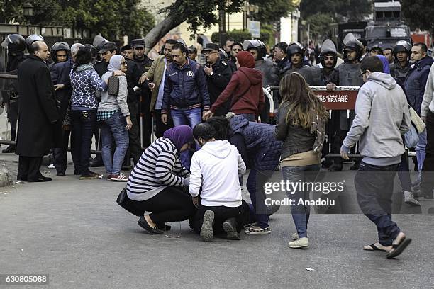 Security forces intervene to protesters during a demonstration held against agreement, which ensure to hand over Tiran and Sanafir islands to Saudi...