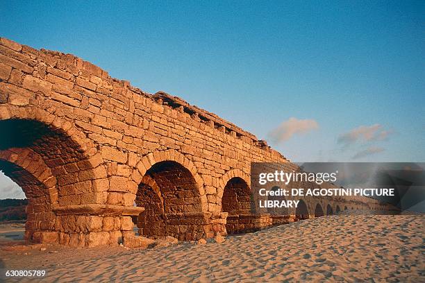 Roman aqueduct, Caesarea, Israel. Roman civilisation, 1st century BC.