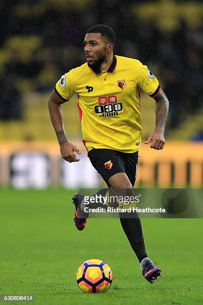 Jerome Sinclair of Watford in action during the Premier League match between Watford and Tottenham Hotspur at Vicarage Road on January 1, 2017 in...