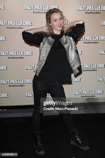 Actress Stephanie Crayencour attends 'Faut Pas Lui Dire' Premiere at UGC Cine Cite Bercy on January 2, 2017 in Paris, France.