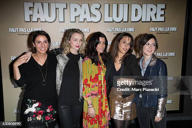 Solange Cicurel, Stephanie Crayencour, Jenifer Bartoli, Tania Garbarski and Camille Chamoux attend 'Faut Pas Lui Dire' Premiere at UGC Cine Cite...