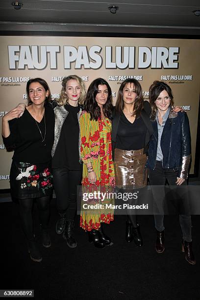 Solange Cicurel, Stephanie Crayencour, Jenifer Bartoli, Tania Garbarski and Camille Chamoux attend 'Faut Pas Lui Dire' Premiere at UGC Cine Cite...