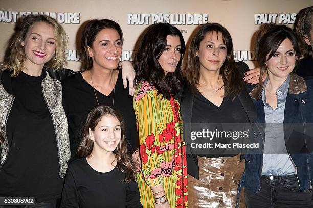 Solange Cicurel, Stephanie Crayencour, Jenifer Bartoli, Tania Garbarski and Camille Chamoux attend 'Faut Pas Lui Dire' Premiere at UGC Cine Cite...