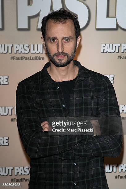 Actor Arie Elmaleh attends 'Faut Pas Lui Dire' Premiere at UGC Cine Cite Bercy on January 2, 2017 in Paris, France.