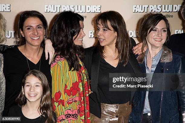 Solange Cicurel, Jenifer Bartoli, Tania Garbarski and Camille Chamoux attend 'Faut Pas Lui Dire' Premiere at UGC Cine Cite Bercy on January 2, 2017...