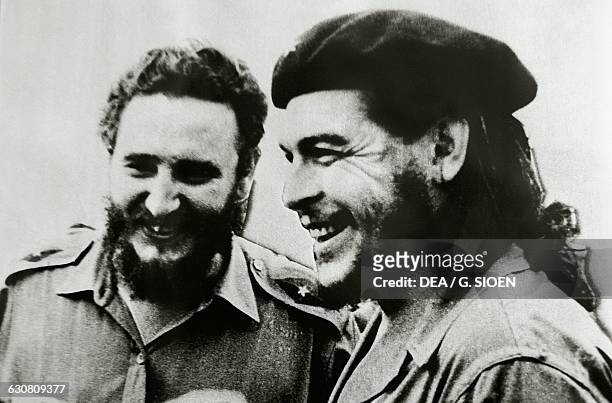 Fidel Castro , Cuban politician and revolutionary, left, and Ernesto Rafael Guevara de la Serna, known as Che Guevara , Argentine revolutionary,...
