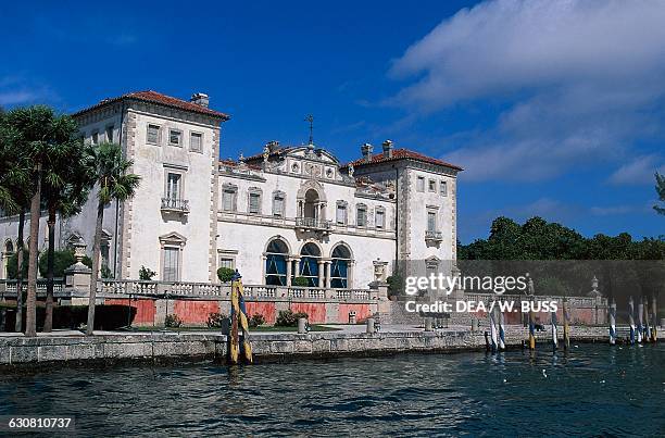 Italian Renaissance style Villa Vizcaya, 1914-1923, now Vizcaya Museum and Gardens, Biscayne Bay, Miami, Florida. United States of America, 20th...