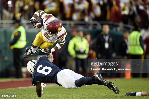 Defensive back Adoree' Jackson of the USC Trojans is tackled by safety Malik Golden of the Penn State Nittany Lions in the second half of the 2017...