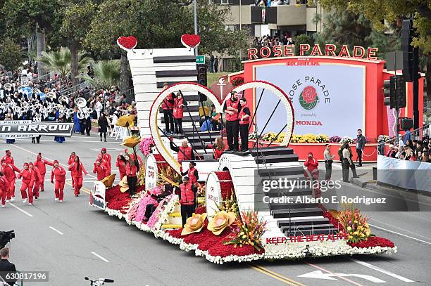 The Union Bank float participates in the 128th Tournament of Roses Parade Presented by Honda on January 2, 2017 in Pasadena, California.