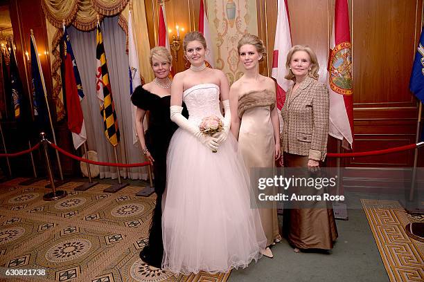 Susan Miller, Blaise Miller, Hadley Nagel and Susan Nagel attend 62nd International Debutante Ball at The Pierre Hotel on December 29, 2016 in New...