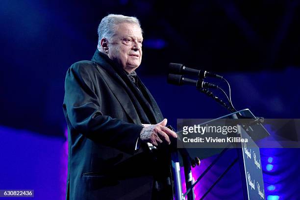 Harold Matzner, Palm Springs International Film Festival Chairman speaks onstage at the 28th Annual Palm Springs International Film Festival Film...