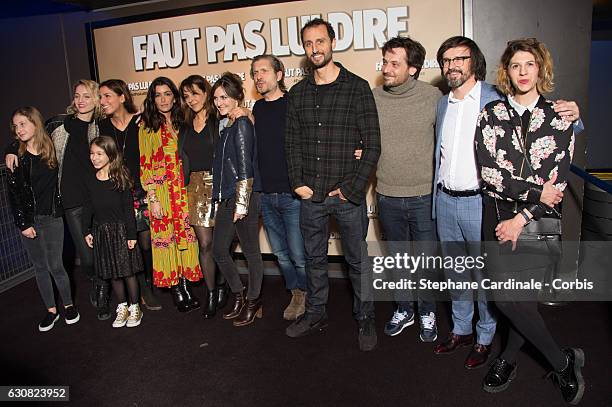 Stephanie Crayencour, Solange Cicurel, Jenifer Bartoli, Tania Garbarski, Camille Chamoux, Charlie Dupont and Arie Elmaleh attend the 'Faut Pas Lui...