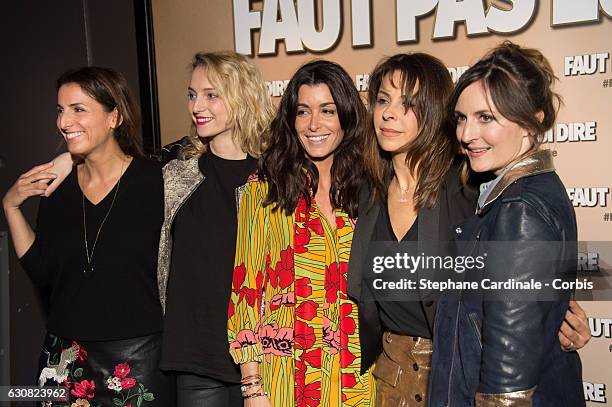 Solange Cicurel, Stephanie Crayencour, Jenifer Bartoli, Tania Garbarski and Camille Chamoux attend the 'Faut Pas Lui Dire' - Premiere at UGC Cine...