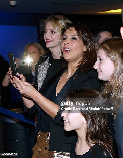 Actresses Stephanie Crayencour and Tania Garbarski attend the 'Faut pas lui dire' Paris Premiere at UGC Cine Cite Bercy on January 2, 2017 in Paris,...
