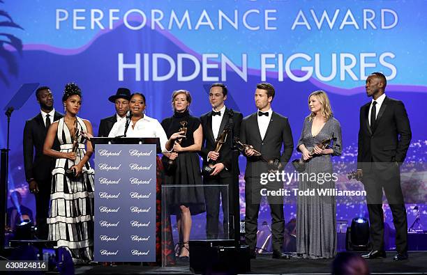 Actors Janelle Monae, Aldis Hodge, Octavia Spencer, producer Pharrell Williams, actors Kimberly Quinn, Jim Parsons, Glen Powell, Kirsten Dunst and...