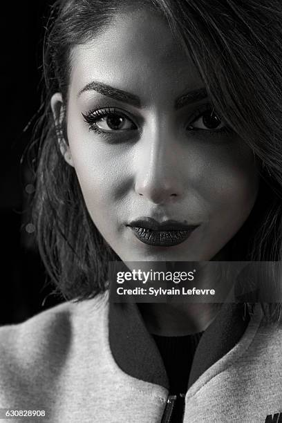 Singer Anna Kova is photographed for Self Assignment on December 11, 2016 in Les Arcs, France