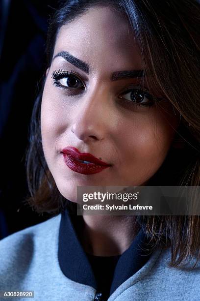 Singer Anna Kova is photographed for Self Assignment on December 11, 2016 in Les Arcs, France