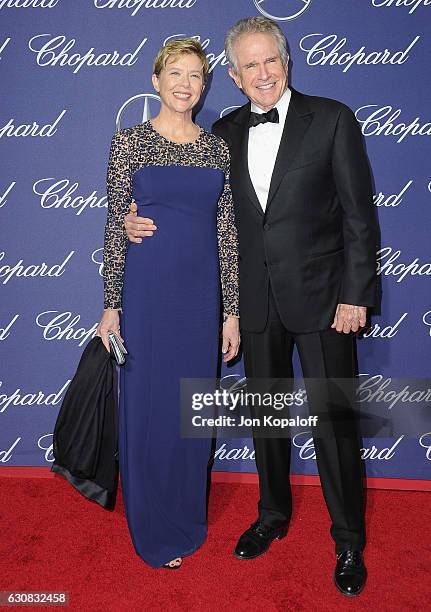 Actress Annette Bening and actor Warren Beatty arrive at the 28th Annual Palm Springs International Film Festival Film Awards Gala at Palm Springs...