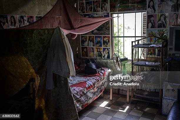 Inside one of the squatted apartments is seen during a protest at the Borei Keila site in Phnom Penh, Cambodia on January 3, 2017. Families were...