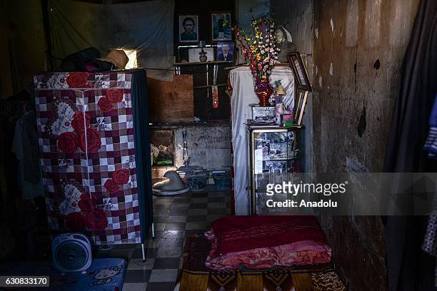 Inside one of the squatted apartments is seen during a protest at the Borei Keila site in Phnom Penh, Cambodia on January 3, 2017. Families were...