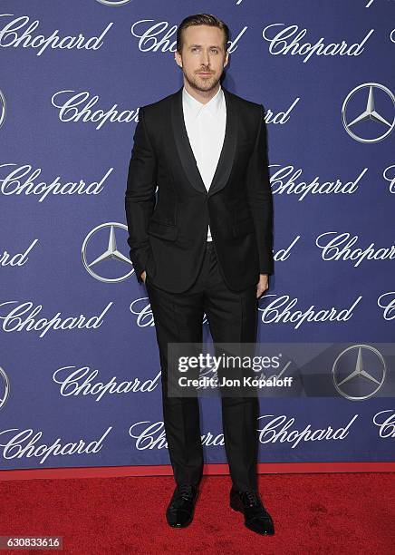 Actor Ryan Gosling arrives at the 28th Annual Palm Springs International Film Festival Film Awards Gala at Palm Springs Convention Center on January...