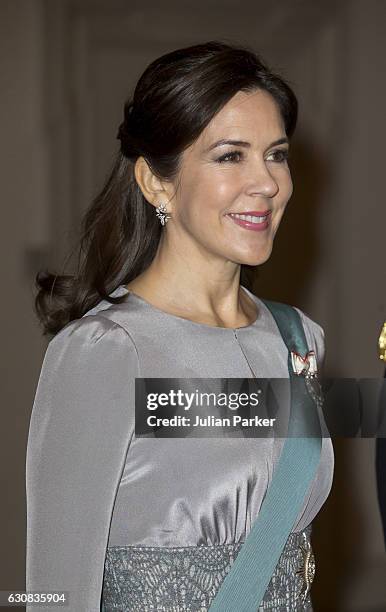 Crown Princess Mary of Denmark attends a New Year's Levee held by Queen Margrethe of Denmark for Diplomats at Christiansborg Palace on January 3,...