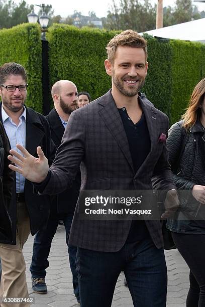 Nick Viall visits "Extra" at Universal Studios Hollywood on January 3, 2017 in Universal City, California.