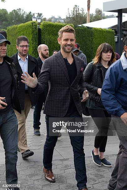 Nick Viall visits "Extra" at Universal Studios Hollywood on January 3, 2017 in Universal City, California.