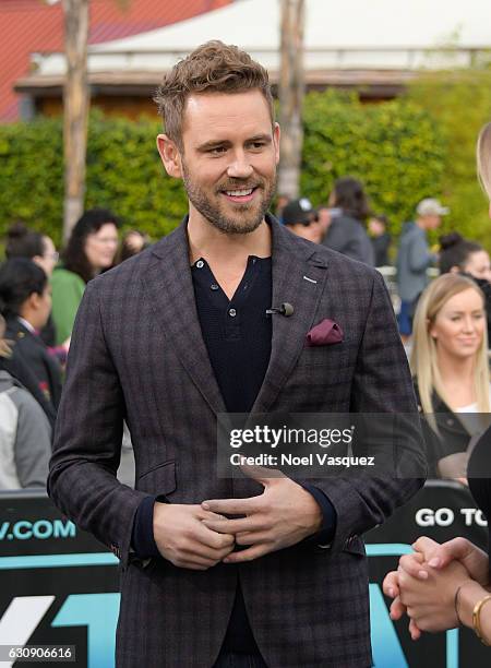 Nick Viall visits "Extra" at Universal Studios Hollywood on January 3, 2017 in Universal City, California.