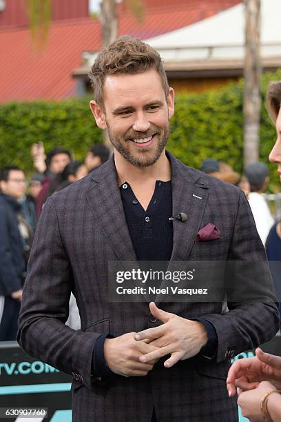 Nick Viall visits "Extra" at Universal Studios Hollywood on January 3, 2017 in Universal City, California.