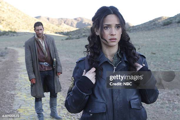 Prison of the Abject" Episode 102 -- Pictured: Oliver Jackson Cohen as Lucas, Adria Arjona as Dorothy --