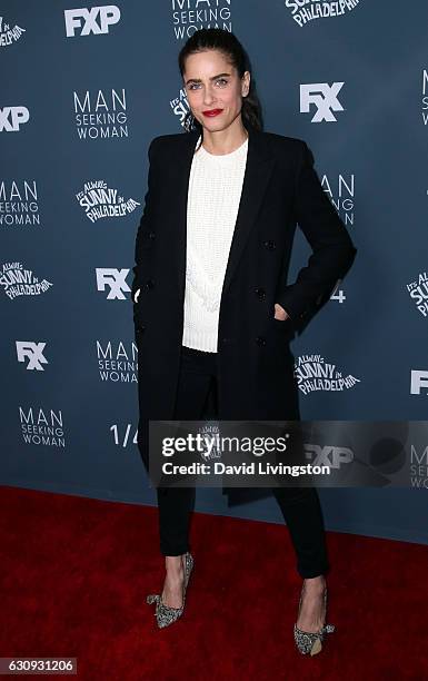 Actress Amanda Peet attends the premiere of FXX's "It's Always Sunny in Philadelphia" Season 12 and "Man Seeking Woman" Season 3 at Fox Bruin Theatre...