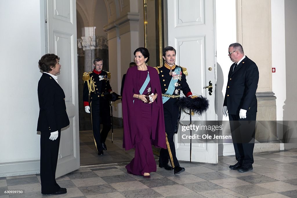 Danish Queen Margrethe Holds New Year's Reception For High Ranking Military Personel and Civil Defense