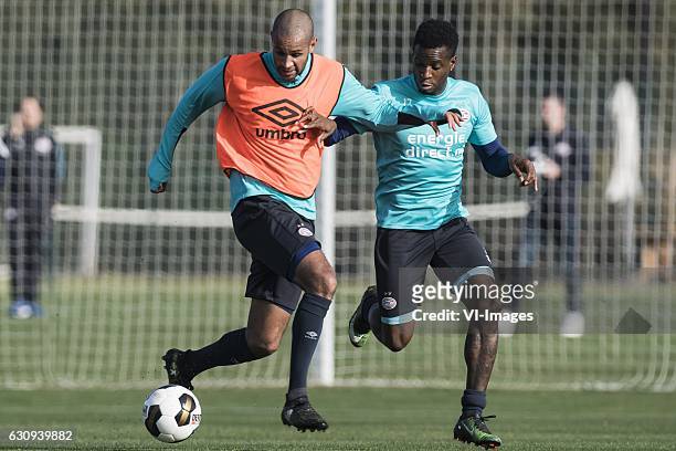 Simon Poulsen of PSV, Florian Jozefzoon of PSVduring the training camp of PSV Eindhoven on January 4, 2017 at Cadiz, Spain.