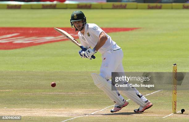 Dean Elgar of South Africa during day 3 of the 2nd test between South Africa and Sri Lanka at PPC Newlands on January 04, 2107 in Cape Town, South...
