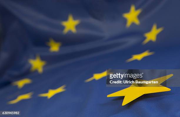 Symbol photo on the topic of Brexite and Unity of the European Union - Great Britain - and whoever follows then? The photo shows the European flag...