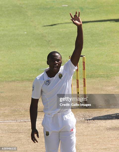 Kagiso Rabada of South Africa during day 3 of the 2nd test between South Africa and Sri Lanka at PPC Newlands on January 04, 2107 in Cape Town, South...