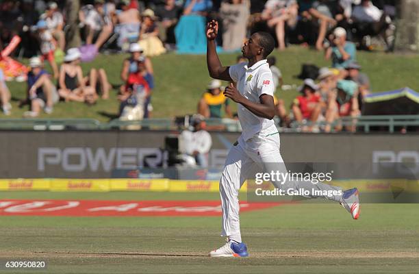 Kagiso Rabada of South Africa during day 3 of the 2nd test between South Africa and Sri Lanka at PPC Newlands on January 04, 2107 in Cape Town, South...