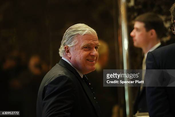 Walter Hinneberg arrives for a meeting with President-Elect Donald Trump at Trump Tower on January 4, 2017 in New York City. Trump continues to hold...