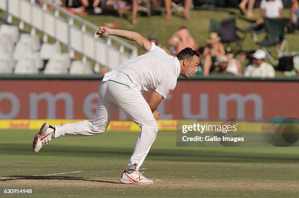 Kyle Abbott of South Africa during day 3 of the 2nd test between South Africa and Sri Lanka at PPC Newlands on January 04, 2107 in Cape Town, South...