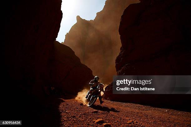 Milan Engel of the Czech Republic and KTM rides a 450 Rally Replica KTM bike in the Classe 2.1 : Super Production during stage three of the 2017...